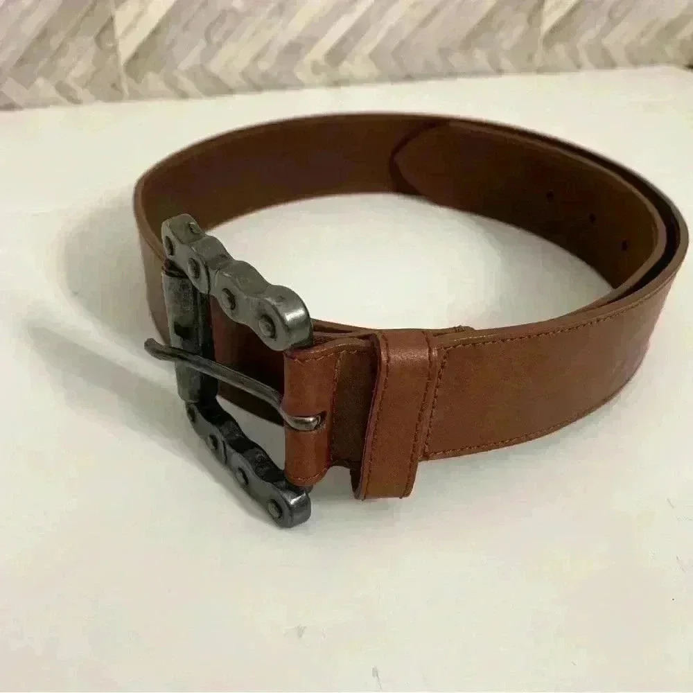 Linea Pelle Genuine Leather Brown Belt Size Medium